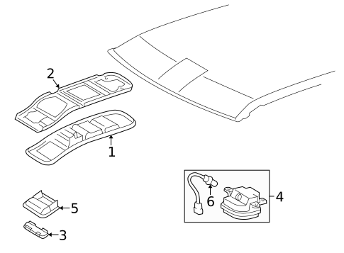 Overhead Console for 2000 Lexus LX470 #0