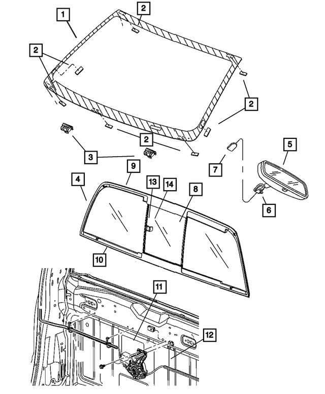 5101944AD - Body Sheet Metal Except Doors: Windshield for Mopar Image