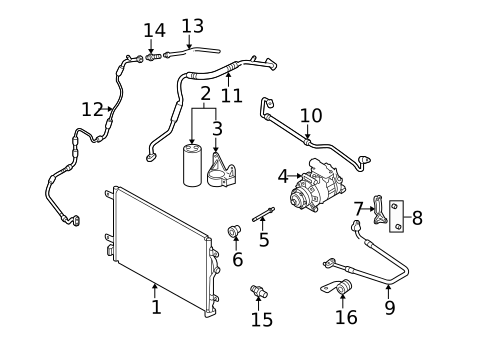 Condenser, Compressor & Lines for 2005 Audi S4 #1