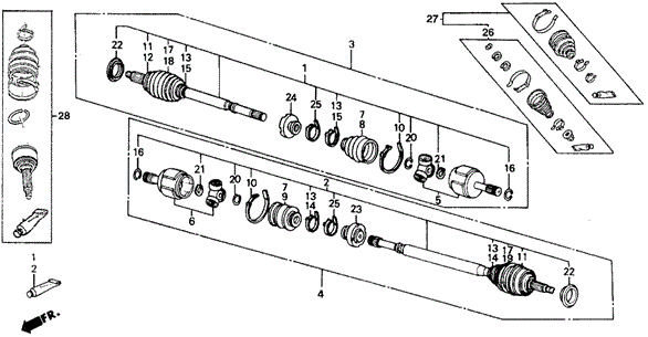 Driveshaft for 1991 Honda CRX #0
