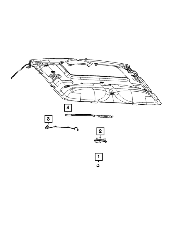 7HE95DX8AA - : Overhead Console Housing for Jeep: Grand Cherokee L, Grand Wagoneer, Wagoneer Image