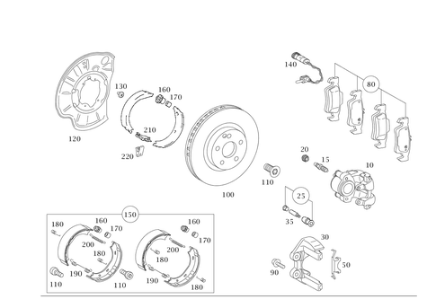 Rear Wheel Brake for 1997 Mercedes-Benz S500 #0