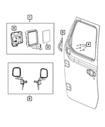 7GE09LDSAC - Doors, Door Mirrors and Related Parts: Outside Rearview Mirror, Left for Mopar Image