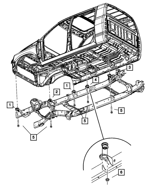 68090735AB - Frame, Bumper and Fascia: Body Hold Down Cushion for Mopar Image