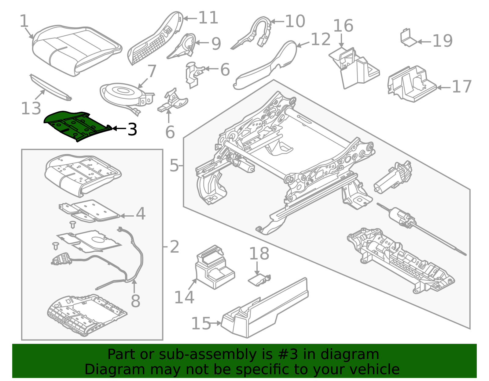 LC5Z-14D696-T - Seat Cushion Heater 2021-2024 Lincoln Aviator