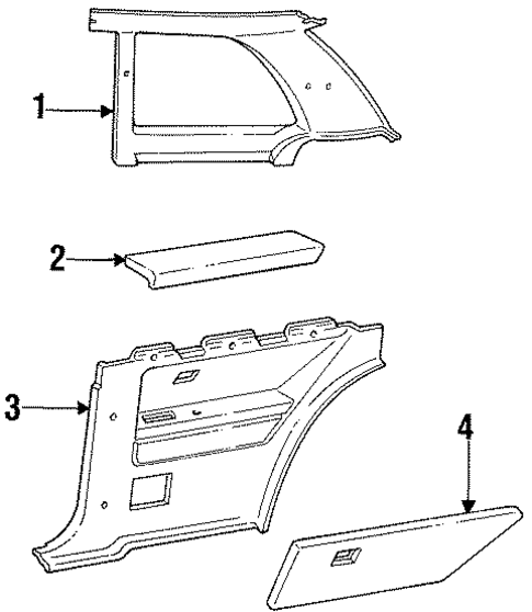 Interior Trim - Quarter Panels for 1990 Mercury Topaz #0
