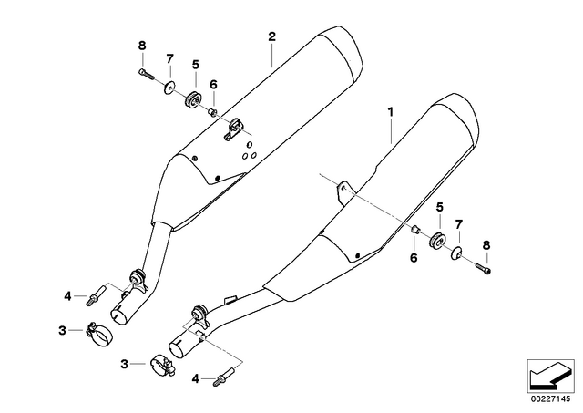 18127708302 - : Rear Muffler Right for BMW-Motorrad Image