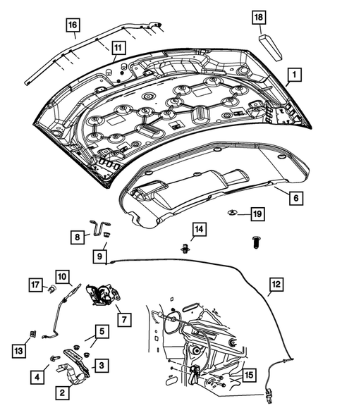 Hood and Hood Release for 2010 Chrysler Sebring #0