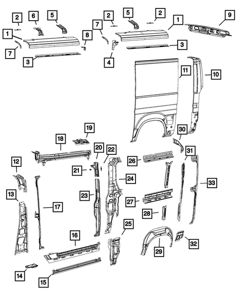 Aperture Panel and Pillar Supports for 2016 Ram ProMaster 1500 #4