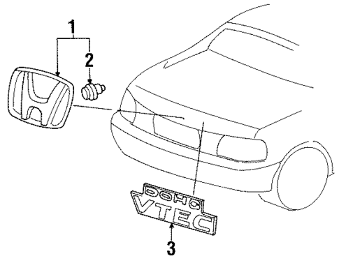 Exterior Trim - Trunk for 1995 Honda Civic del Sol #0