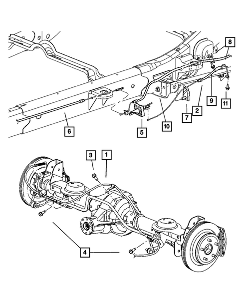 Parking Brake Lever and Cables for 2004 Dodge Durango #1