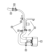 4884299AA - 2.4L Turbo Gas; Engine: Oil Cooler Hose, Return for Mopar Image