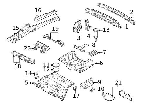 Rear Floor & Rails for 2001 Volkswagen Passat #6