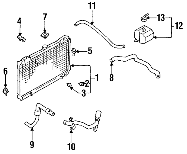 21507D4501 - Cooling System: Radiator Mount for Nissan: Stanza Image