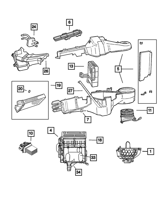« 5166535AA – Air Conditioning &amp; Heater : Moteur De Soufflerie Boitier pour Mopar Image »