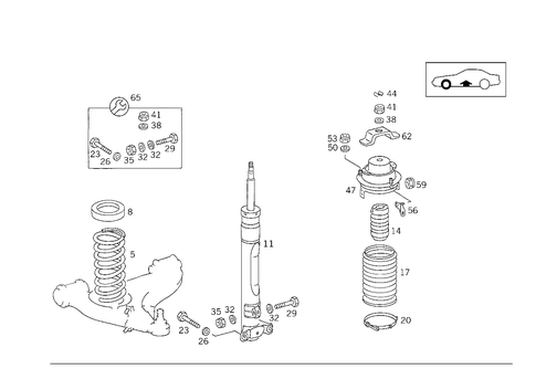 Front Springs and Suspension Used with Self-Levelling Device for 1991 Mercedes-Benz 500SL #1