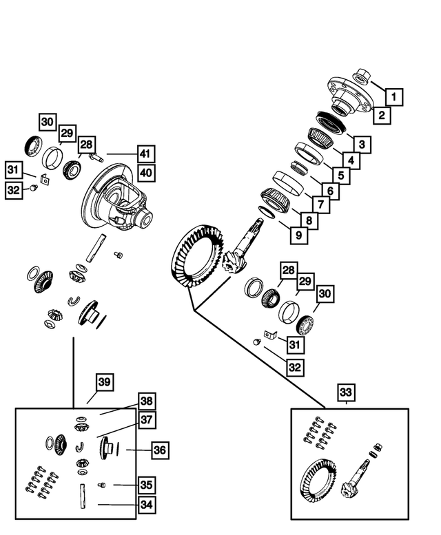 3723859 - Rear Axle; Corporate 210 MM; Differential and Drive Line: Differential Bearing Lock for Mopar Image image