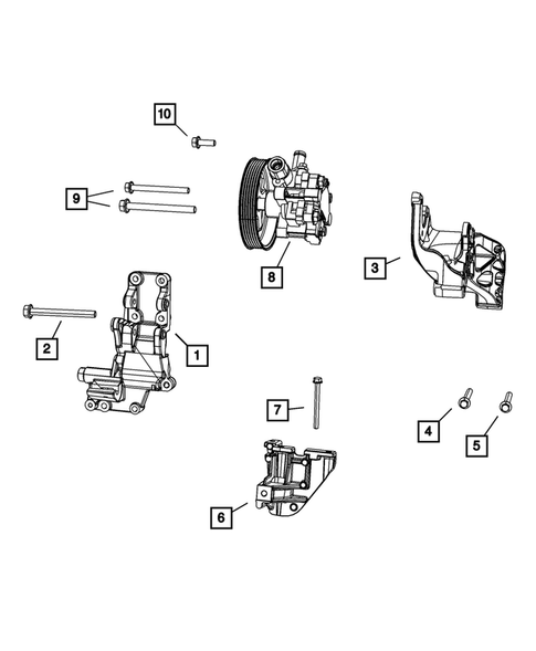 Power Steering Pump and Reservoir for 2010 Chrysler Sebring #0