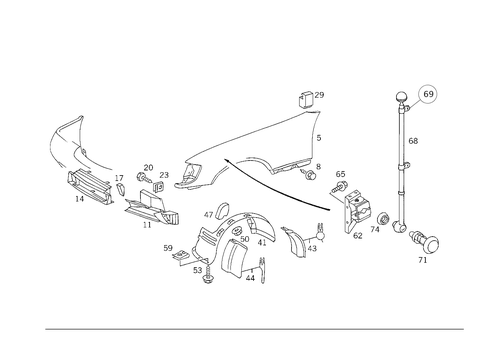 Front Fender for 1985 Mercedes-Benz 300SD #0