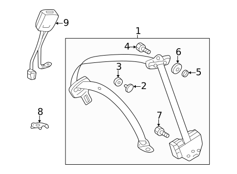 Rear Seat Belts for 2003 Mercedes-Benz CL55 AMG #0