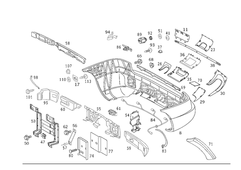 Rear Bumper for 2000 Mercedes-Benz ML320 #0