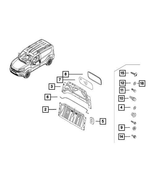 Panels-Moldings-Scuff Plates, Pillar, Cowl, 1/4 Panel Trim and Cargo Covers for 2018 Ram ProMaster City #3