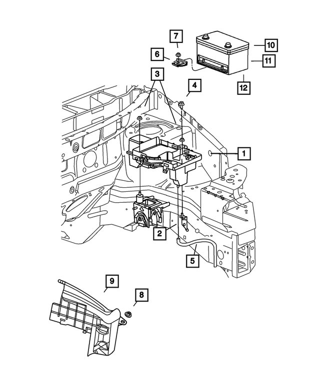4860965AA - : Battery Tray Bracket for Mopar Image