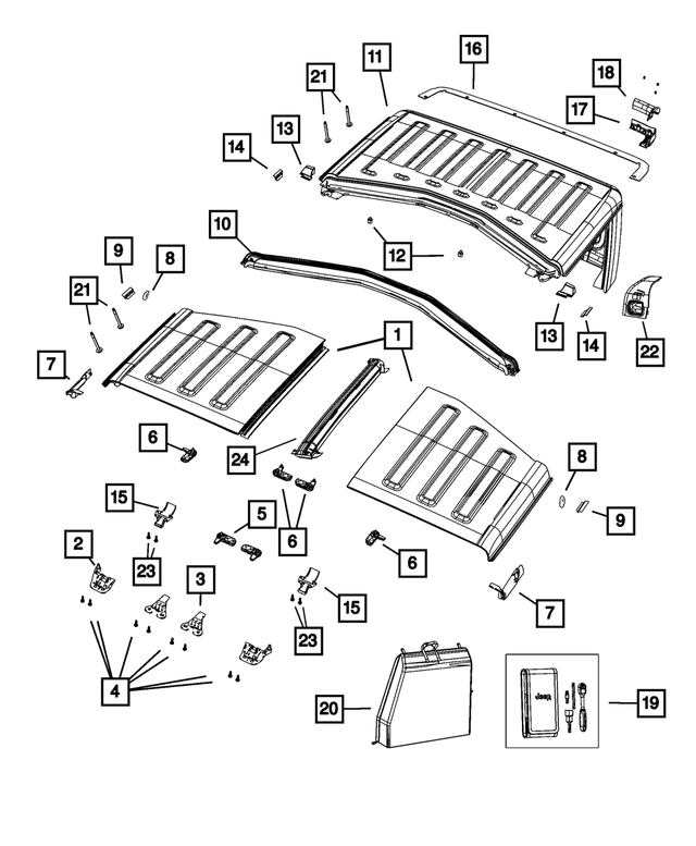 5VN10AAAAQ - : Targa Top Panel, Right for Mopar Image