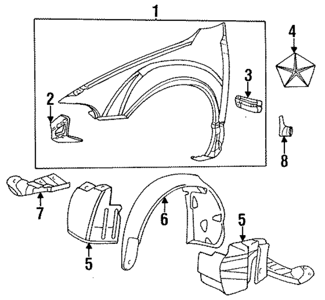 4897084AA - Body: Fender for Mopar Image