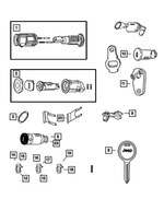 55235561 - Wiper/Lock Cylinder and Keys: Door Lock Cylinder Gasket for Jeep: Cherokee, Wrangler, Wrangler JK Image