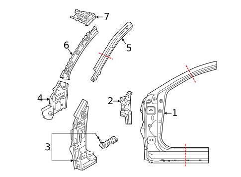 Hinge Pillar for 2020 Toyota Yaris #0