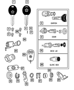 4602261AB - Wiper/Lock Cylinder and Keys: Keyless Entry Transmitter for Mopar Image