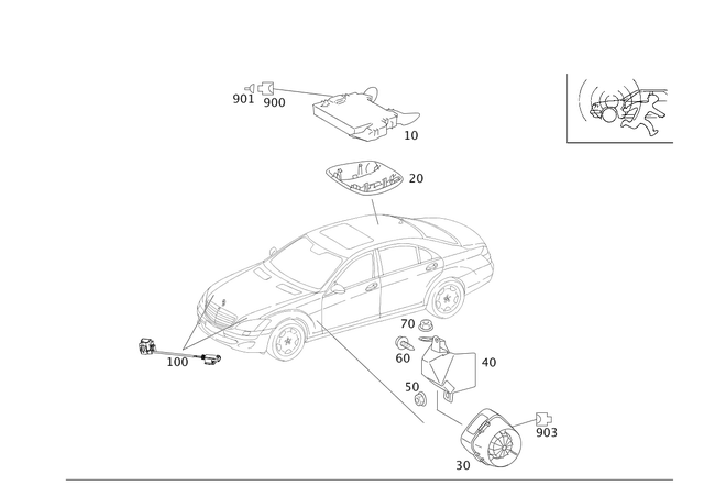 910104006001 - Electrical System: Nut-and-Washer Assembly for Mercedes-Benz Image image