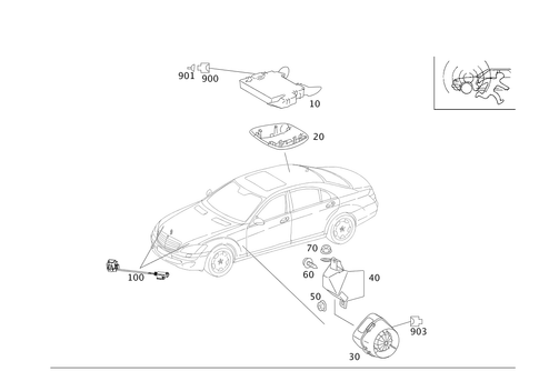 Anti-Theft Warning System, Tow-Away Protection, Passenger Comp. Protection for 2012 Mercedes-Benz S400 #0
