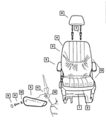 UF092L5AA - Interior Trim: Quad Seat Cushion, Left for Mopar Image