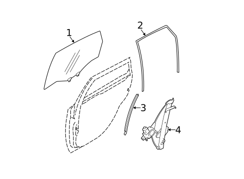 Glass - Rear Door for 2011 Subaru Impreza #0