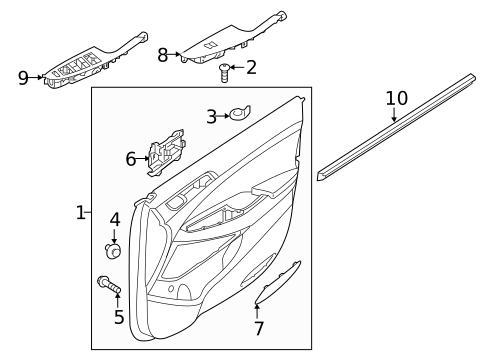 Interior Trim - Front Door for 2016 Hyundai Tucson #0