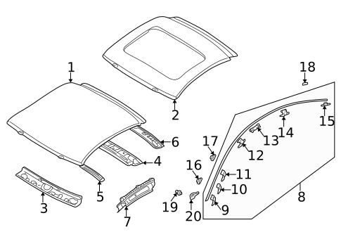 Roof & Components for 2002 Dodge Stratus #0