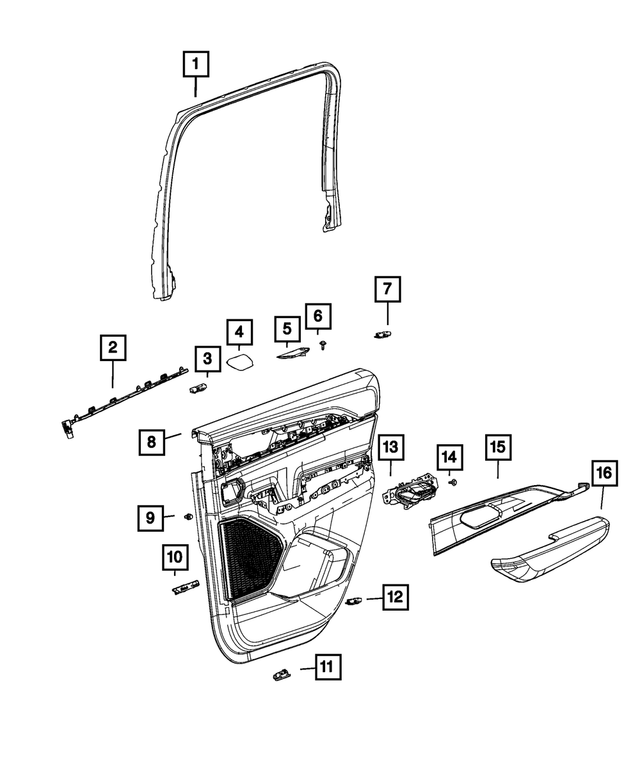 6PU651T3AC - : Rear Door Trim Armrest, Left for Mopar Image