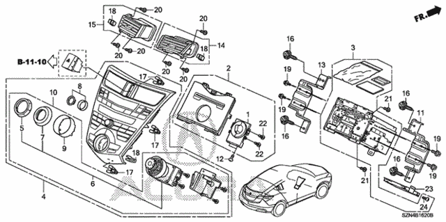 Audio Unit - Center Module (Navigation) for 2012 Acura ZDX #0