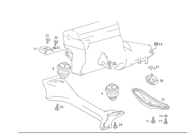 2012404117 - Engine Suspension: Engine Mount for Mercedes-Benz Image image