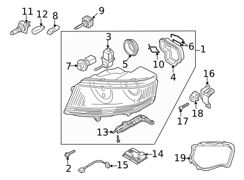 Headlamp Components for 2006 Volkswagen Phaeton #0