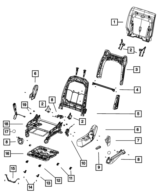 68100711AB - Interior Trim: Seat Back Bezel for Mopar Image