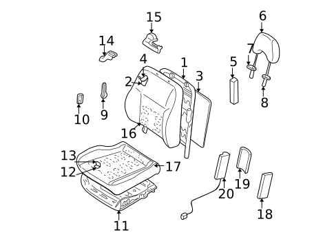 Front Seat Components for 2002 Subaru Legacy #1
