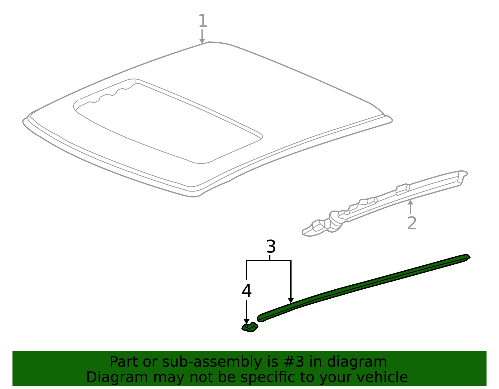 1996-2000 Honda Civic Roof Molding 74306-S02-003 | OEM Parts Online
