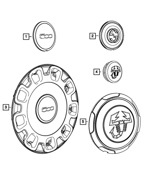 Wheel Covers and Center Caps for 2012 Fiat 500 #0