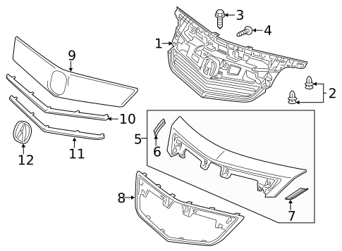 Grille for 2012 Acura TL #0