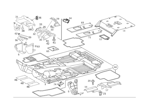 Front Panel Pillar Panelling, Lining on Floor and Footrest for 2003 Mercedes-Benz ML55 AMG #0