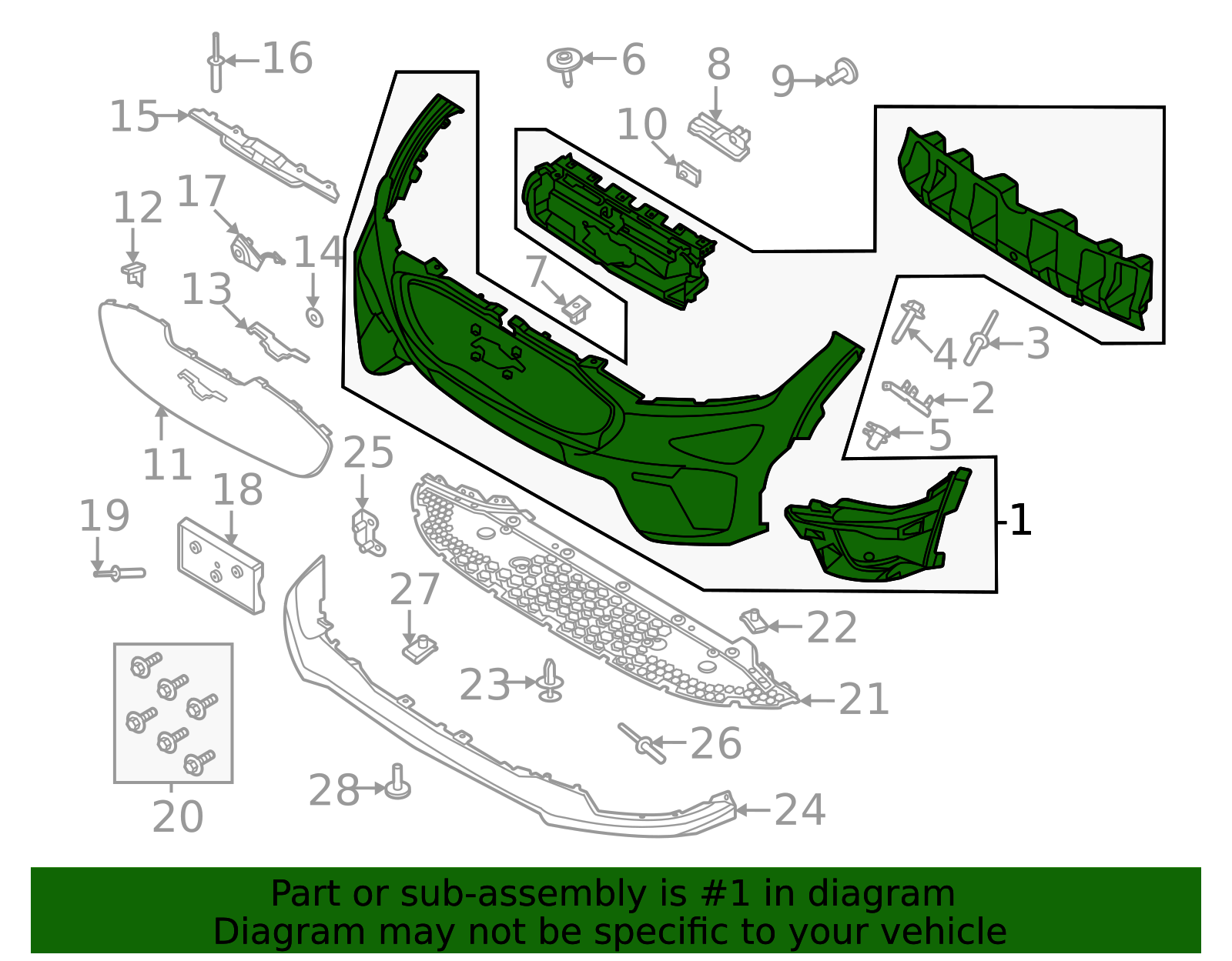 2021-2025 Ford Mustang Mach-E Bumper Cover LK9Z-17D957-BAPTM | OEM