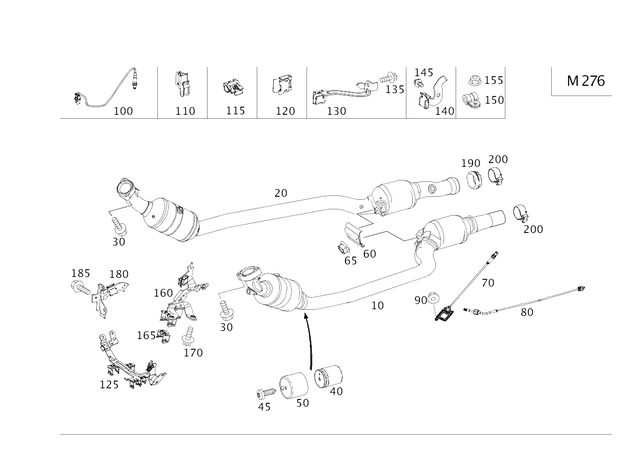 2761504873 - Exhaust System: Holder for Mercedes-Benz: SL400, SL450, SL550, SL63 AMG, SLC43 AMG, SLK350 Image image